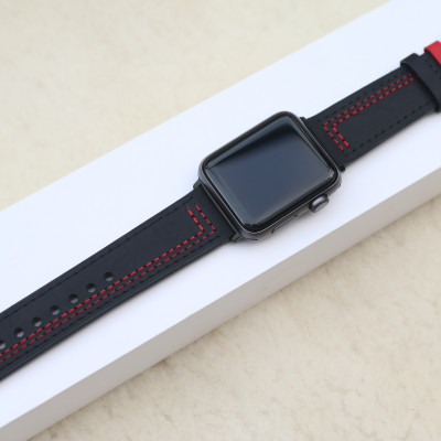 Dây Da Đồng Hồ Da Bò Sáp ngựa điên nhiều màu thay thế dành cho Apple Watch
