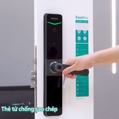 [ PHILIPS ] Bộ khóa cửa thông minh [ Gateway điều khiển từ xa, vân tay, thẻ từ, mật khẩu và chìa cơ ] Chính hãng-DDL610-5HBS 