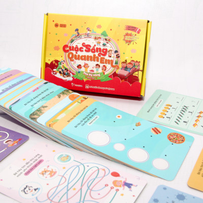Bộ thẻ trò chơi kỹ năng - Cuộc sống quanh em (100 trò chơi phát triển trí não đa dạng chủ đề cho bé)