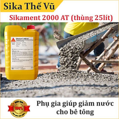 Phụ gia giúp giảm nước cao cấp cho bê tông - Sikament 2000 AT (thùng 25lít)