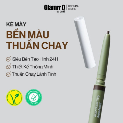 Chì Kẻ Mày Glamrr Q Bền Màu Thuần Chay VEGAN SUPER STAY BROW PENCIL (0.08g)