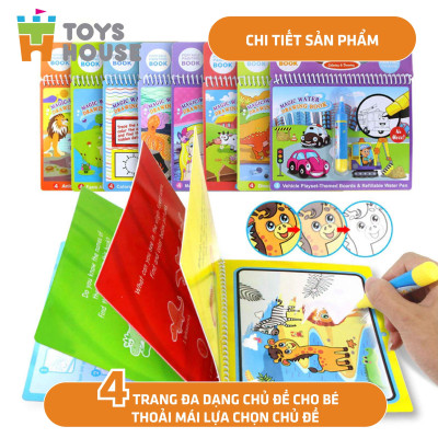 Sách tô màu bút nước thần kỳ Toys House size 29 - Kèm bút nước
