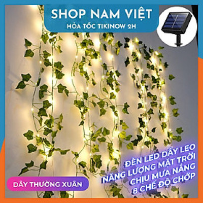 Đèn Led Dây Leo Năng Lượng Mặt Trời Trang Trí Sân Vườn, Ban Công, 8 Chế Độ Chớp - Chính Hãng NAVIVU