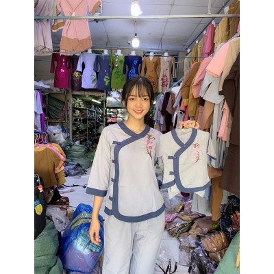 Đồ Lam Đi Chùa Pháp Phục Phật Giáo Mẹ Và Bé