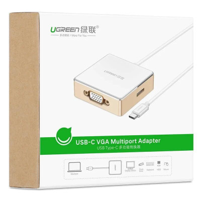 Ugreen UG30442US183TK Bộ chuyển đổi TYPE C sang 1 USB 3.0 + 2 USB 2.0 + VGA + hỗ trợ nguồn TYPE C - HÀNG CHÍNH HÃNG