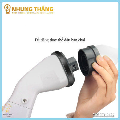 (Mẫu mới 2024) Máy Cọ Chà Sàn Vệ Sinh Tự Động, Bàn Chải Làm Sạch Vệ Sinh Nhà Tắm Không Dây Với 4 Đầu Thay Thế - Bảo Hành 12 Tháng