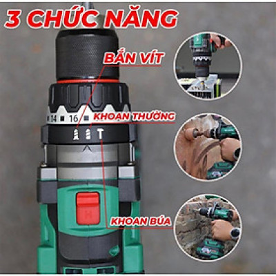 Máy Khoan pin 3 chức năng WORKFIX 160N (WF-ID160AK) Không chổi than, Có AnTi-Kick Back , Bảo hành chính hãƞg.