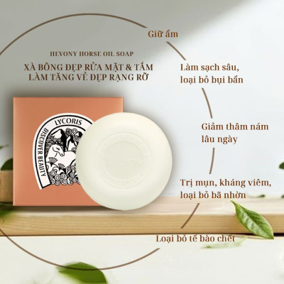 [COMBO] Xà Phòng Tắm Và Rửa Mặt Chiết Xuất Dầu Ngựa Làm Sạch Sâu Cấp Ẩm Hevony Horse Oil Soap