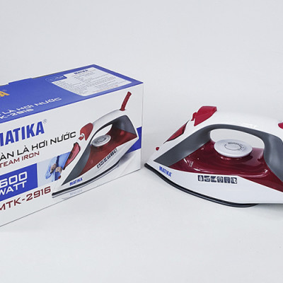 Bàn là, bản ủi hơi nước Matika 2916 , công suất 1600W, màu ngẫu nhiên-hàng chính hãng