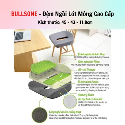 Đệm ngồi (Lót mông) Xe Hơi, Văn Phòng cao cấp Bullsone - Hàng chính hãng