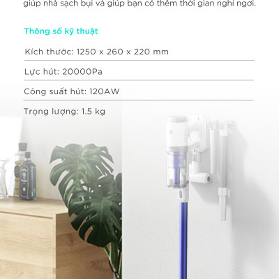 Máy hút bụi cầm tay không dây EUFY HomeVac S11 Go (by Anker) - T2501 - Lực hút 20000 Pa - Công suất hút 120AW - Hàng chính hãng bảo hành 1 năm