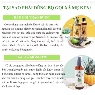 Tinh chất thảo mộc mồng tơi MẸ KEN (100ml) - dầu xả thiên nhiên, suôn mượt tóc