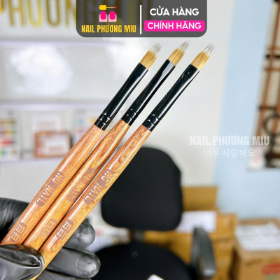 Cọ Ombre Cán Gỗ Cao Cấp NQ NAIL Lông Thưa Mềm Mại Làm Nail Dễ Tán Màu Siêu Đẹp, Dặm Sơn Gel, Loang Gel Màu Dễ Dàng Nữ Women