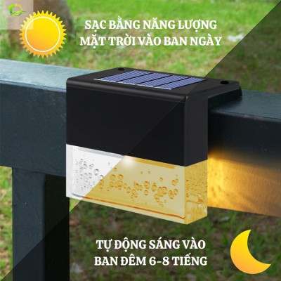 Đèn led năng lượng mặt trời trang trí sân vườn, gác tường rào, cổng ngoài trời, rọi tranh, chống nước, tự động phát sáng, tự động bật tắt