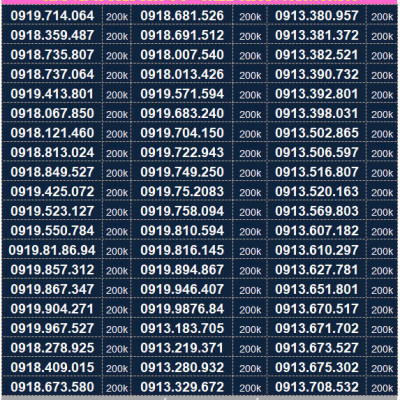 Sim Vinaphone đầu số 091, sim Phong Thuỷ, sim dễ nhớ - Hàng chính hãng
