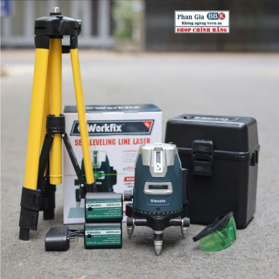 Máy cân mực laser WORKFIX WF-LS686, 5 tia xanh bóng LED siêu sáng, Phím cảm ứng