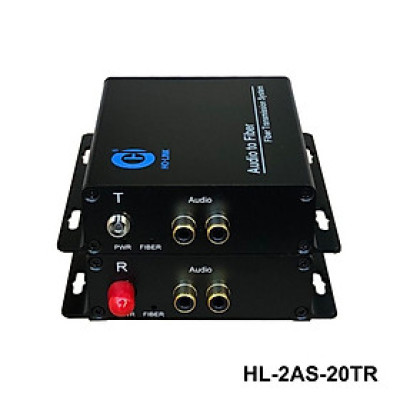 Bộ chuyển đổi audio sang quang 1 chiều Holink HL-2AS-20T/R (2 thiết bị) - Hàng Chính Hãng