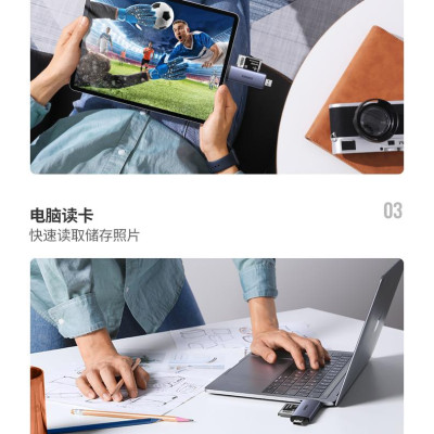 Ugreen UG50906CM517TK Màu Xám Đầu đọc thẻ nhớ 2in1 USB-C 3.1 + USB 3.0 sang SD TF Cfast 2.0 - HÀNG CHÍNH HÃNG