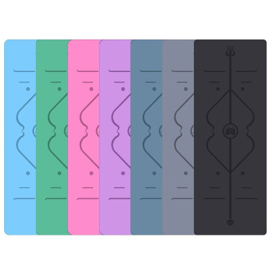 Thảm yoga định tuyến PU cao su thiên nhiên (tặng túi đựng+dây buộc)