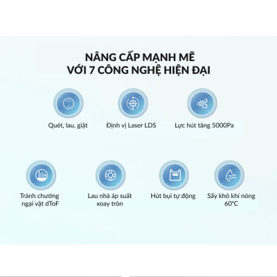 Robot hút bụi lau nhà tự động thông minh Lydsto W3 lức hút 5000Pa diện tích hoạt động 200m2 - Hàng chính hãng