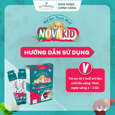 Gói uống Novakid hỗ trợ tiêu độc, mát gan thanh nhiệt cho trẻ em (10 gói) - Nutramed