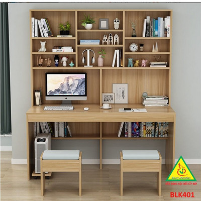 Bàn làm việc, bàn học  liền kệ gỗ MDF BLK401 - Nội thất lắp ráp Viễn Đông Adv