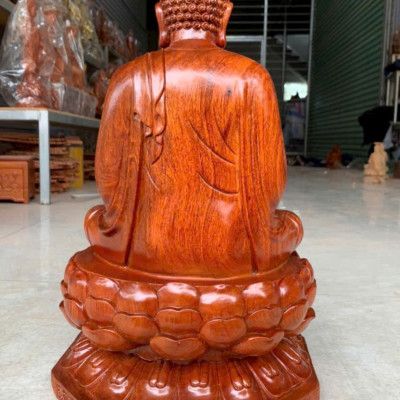 Tượng phật thích ca bằng gỗ hương đá kt cao 50×28×28cm 