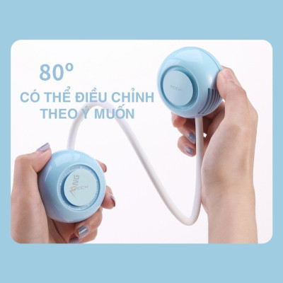 Quạt mini đeo cổ không cánh Rockspace sạc tích điện, dùng liên tục 5h có 3 chế độ gió - Hàng chính hãng