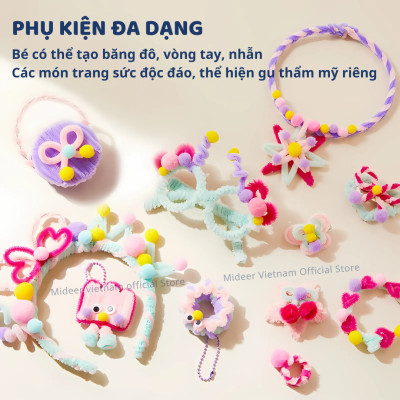 Kẽm nhung làm hoa, kẹp tóc handmade Mideer Chenille Stem Craft Collection