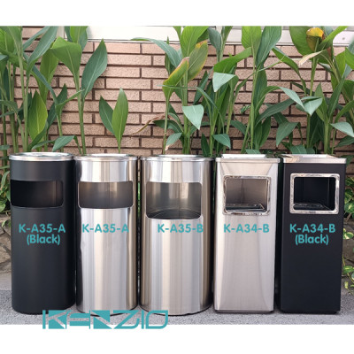  Thùng rác INOX gạt tàn A35-B của KENZIO