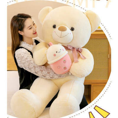 Thú nhồi bông Teddy ôm bình sữa đáng yêu - Size từ 60cm đến 1m2 - Quà tặng gấu bông Teddy lông mịn nhiêu màu khổng lồ.