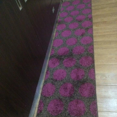 THẢM BẾP DÀI CHỐNG TRƯỢT CAO CẤP KÍCH THƯỚC 240CMX45CM CONDOR- NÂU HỌA TIẾT TRÒN TÍM SANG TRỌNG