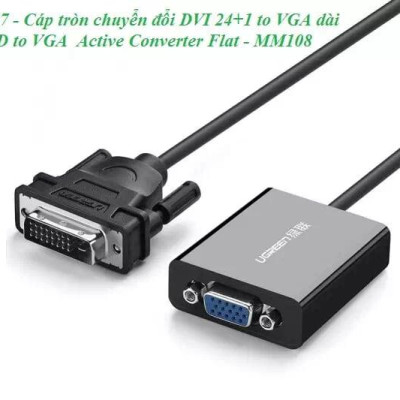 Ugreen UG40387MM108TK 30CM màu Đen Cáp chuyển đổi DVI D 24 + 1 sang VGA cáp tròn - HÀNG CHÍNH HÃNG