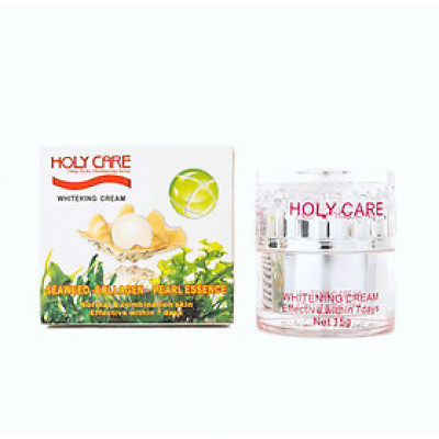 [Tặng bông tẩy trang Grenobil 150 miếng]KEM DƯỠNG TRẮNG DA HOLY CARE NGỌC TRAI RONG BIỂN 15G (NHỎ) - HOLY CARE CREAM WHITENING