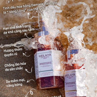 Combo  Dầu gội xả phục hồi đa tầng nấm Truffle Weilaiya hương nước hoa và Sữa tắm trắng da cánh hoa hồng Damask Weilaiya