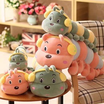Thú bông con sâu đeo tai nghe headphone dễ thương siêu mềm mịn (70cm) Gối ôm con sâu đeo tai nghe đáng yêu cute