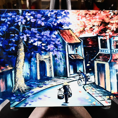 Tranh Sơn Mài - PHỐ CỔ VIỆT NAM | Size 20x30 cm | Nghệ Thuật Truyền Thống – Trang Trí Tinh Tế