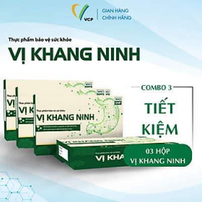 [COMBO 3 Hộp] TPBVSK Viên Uống Dạ Dày Vị Khang Ninh - Hỗ trợ giảm acid dịch vị, giúp bảo vệ niêm mạc dạ dày - Hỗ trợ giảm nguy cơ viêm loét dạ dày tá tràng - Hộp 30 viên