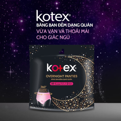 Combo 4 băng vệ sinh Kotex đêm dạng quần cỡ M/L (2 miếng/Gói)
