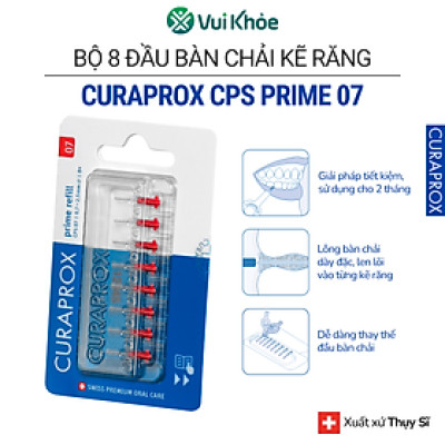 Bộ 8 đầu thay thế cho bàn chải kẽ răng Curaprox CPS 07 Prime - Đỏ | Chăm sóc răng miệng chuẩn Thụy Sĩ