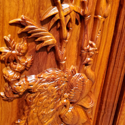 TRANH GỖ HƯƠNG ĐỤC NỔI TỨ QUÝ - TÙNG CÚC TRÚC MAI