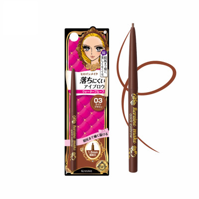 Bút Chì Sáp Kẻ Lông Mày Không Lem Trôi Lõi Siêu Mịn Màu Nâu Sáng Kissme Heroine Make Quick Eyeliner