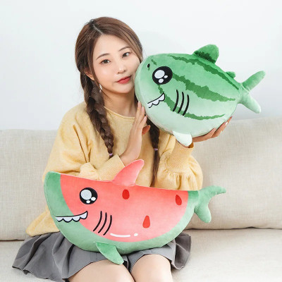 Thú nhồi bông cá mập dưa hấu cute - Size từ 40cm đến 85cm - Quà tặng gấu bông mềm mịn cute.