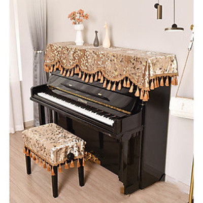 Khăn phủ đàn piano cơ đàn piano điện tử 88 phím phong cách Châu Âu cổ điển sang trọng chống bụi chống xước