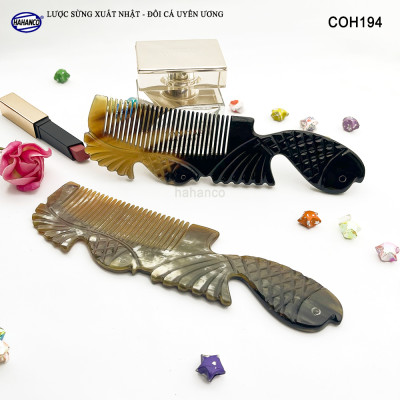  Lược Sừng Vân Nưa Đôi Cá Uyên Ương (Size: XL - 20cm) thể hiện tình yêu vĩnh cửu - Mẫu Cao Cấp Siêu Đẹp - COH194