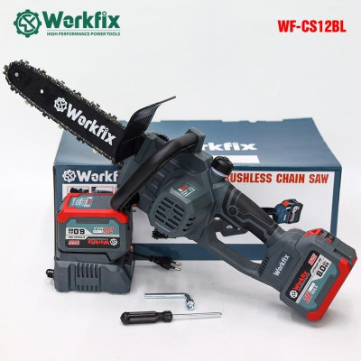 Máy cưa xích pin Workfix WF-CS12BL, Động cơ Không chổi than, Chiều dài lam 28cm - Pin Khủng 15 cell