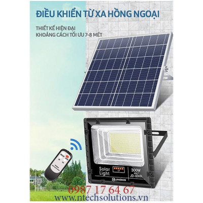 Đèn Pha Năng Lượng Mặt Trời JinDian mã JD-8825L Công Suất 25W -Khung Nhôm, Chip Led "SMD" 