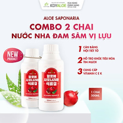 COMBO 2 CHAI NƯỚC NHA ĐAM SÂM VỊ LỰU HỮU CƠ KDY ALOE