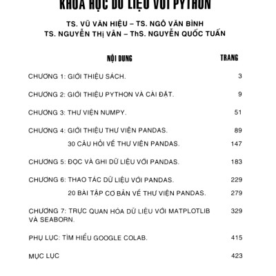 Khoa Học Dữ Liệu Với Python - STK