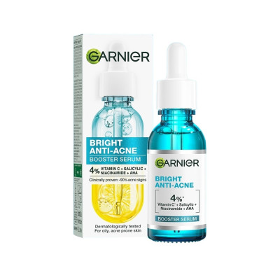 Dưỡng Chất Garnier Giảm Mụn Sáng Da Skin Naturals Bright Complete Anti-Acne Booster Serum30ml